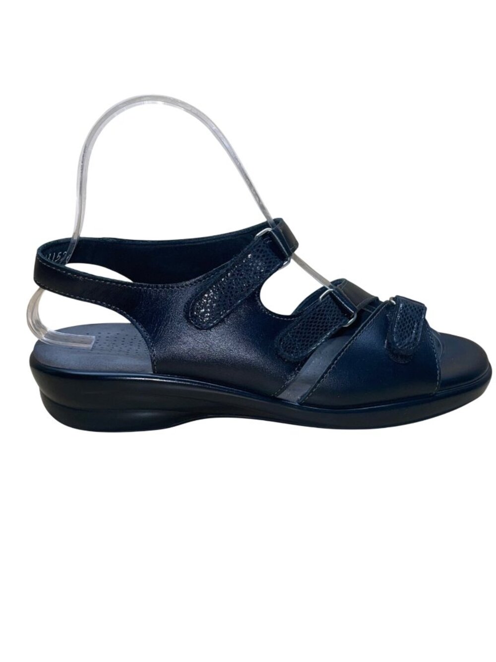 SAS Women’s Black Leather Adjustable Strap Tripad Comfort Sandals Size 7M